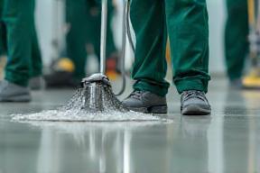 SchoonWerk crew performing advanced floor cleaning